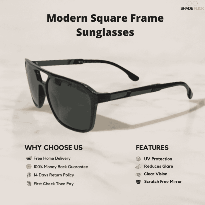 Modern Square Frame Sunglasses